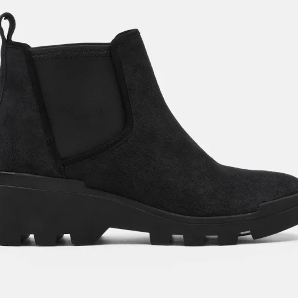 Eileen Fisher Black Suede Chelsea Ankle Booties